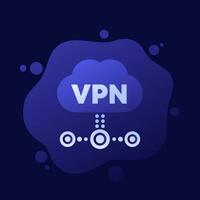 VPN icon with a cloud, vector design