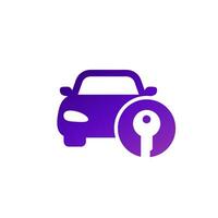 car access icon with a key vector