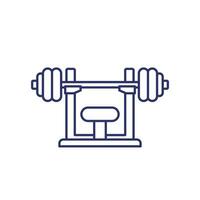 Barbell on the stand line icon vector