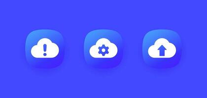 upload error, cloud computing icons for web and apps vector