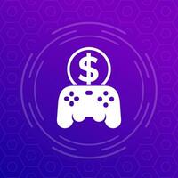 play to earn icon with a gamepad, vector