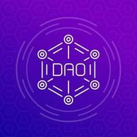 DAO icon, Decentralized Autonomous Organisation, line vector design