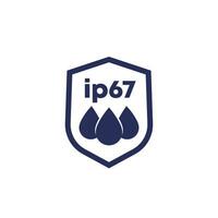 ip67 standard, waterproof icon with a shield vector