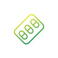 3 pills in pack line icon vector