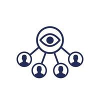 monitoring group, observers icon on white vector