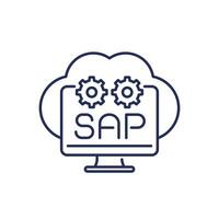 SAP line icon with a cloud vector