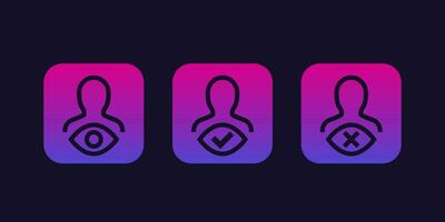 view, visibility vector icons for apps and web