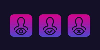view, visibility vector icons for apps and web