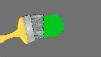 cepillo pintura verde pantalla animación, pared pintura croma llave video