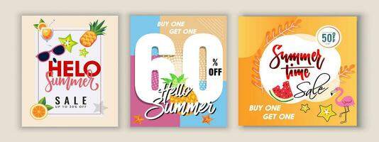 Realistic Summer sale banner and poster design with tropical leaves background Vector. big and super sale summer background design. vector