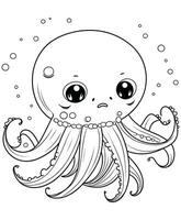 Dumbo Octopus sea coloring pages vector