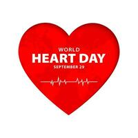 World Heart Day design, September 29. Heart care background. Vector illustration