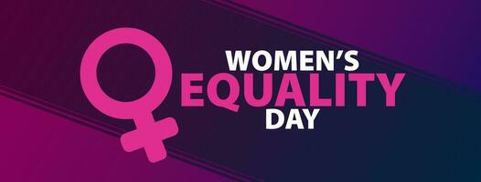 Women's equality day banner. Minimalist women equality design. Vector illustration