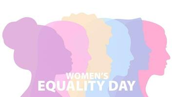 Women's equality day, August 26. Minimalist design woman equality concept. Background, greeting card, banner, poster template. Vector illustration