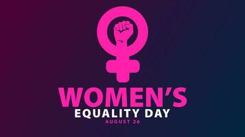 Women's equality day, August 26. Female holiday concept. Background, banner, poster, greeting card design. Vector illustration