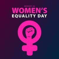 Women's equality day, August 26. Feminism concept. Greeting card, banner, poster, background. Vector illustration