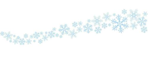 Flowing Snowflakes Isolated on White Background vector