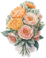 fleur bouquet agrafe art avec ai génératif png gratuit