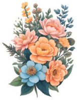 flor ramo de flores con cinta ilustración ai generativo png