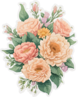 Flower Bouquet Illustration with AI Generative PNG Free