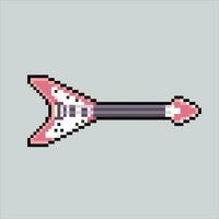 Pixel art illustration Guitar. Pixelated Guitar. Guitar music icon pixelated for the pixel art game and icon for website and video game. old school retro. vector