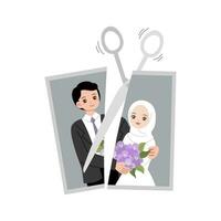 illustrations of unhappy divorce family vector