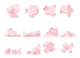 collection of abstract form organic liquid fluid bubble foam vector illustration