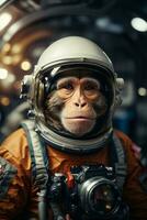 astronaut monkey portrait ,ai generative photo