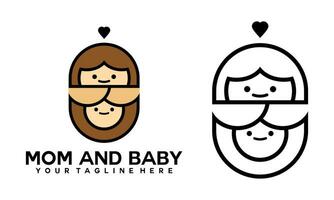 mamá y bebé logo diseñomamá y bebé logo diseño. madre y bebé en sencillo estilo ilustración. vector
