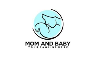 Mom and baby logo designMom and baby logo design. Mother and baby in simple style illustration. vector