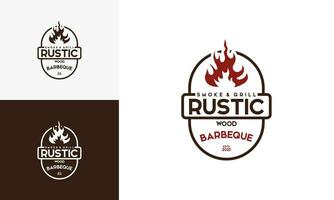 Clásico logo parrilla parrilla. retro rústico babeque parrilla, parrilla etiqueta logo desain vector