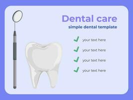 Dental health template. Design with tooth. Healthcare social media post for hospital clinic promotion or web banners. Vector. vector