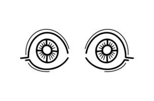 Mystic eyes. Doodle eyes collection. Hand drawn cartoon. Vector illustration isolated on white.