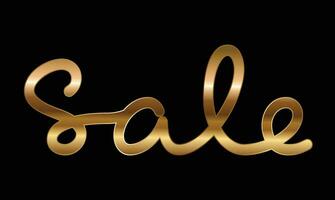 Golden inscription Sale. Beautiful vector lettering.