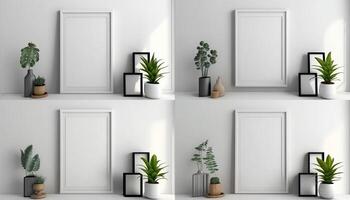 Frame mockup in modern home interior photo