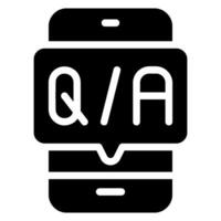 qa glyph icon vector