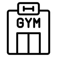 icono de línea de gimnasio vector