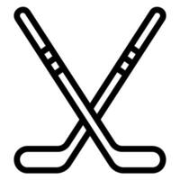 hockey sticks line icon vector