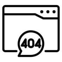 Icono de línea de error 404 vector