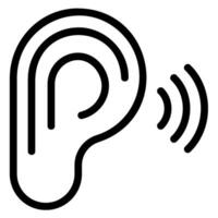 listening line icon vector