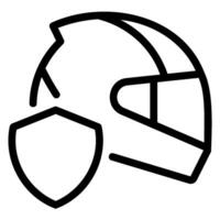 icono de línea de casco vector