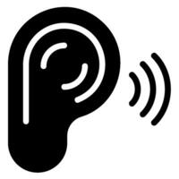 listening glyph icon vector