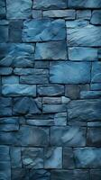 Blue stone wall texture background. ai generated photo