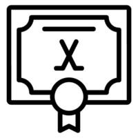 icono de línea de certificado vector