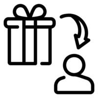 icono de línea de regalo vector