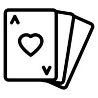 poker cards line icon vector