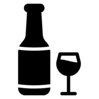 icono de glifo de botella de vino vector