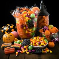 colorful halloween candy pumpkin collection photo