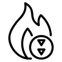 burn line icon vector