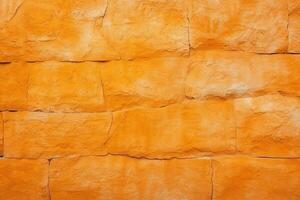 Orange stone wall texture background. ai generated photo